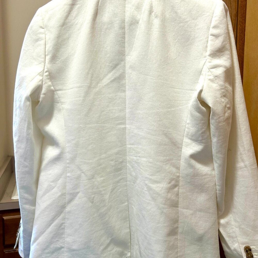 J. Crew white linen one-button blazer Size 6 - Picture 4 of 8